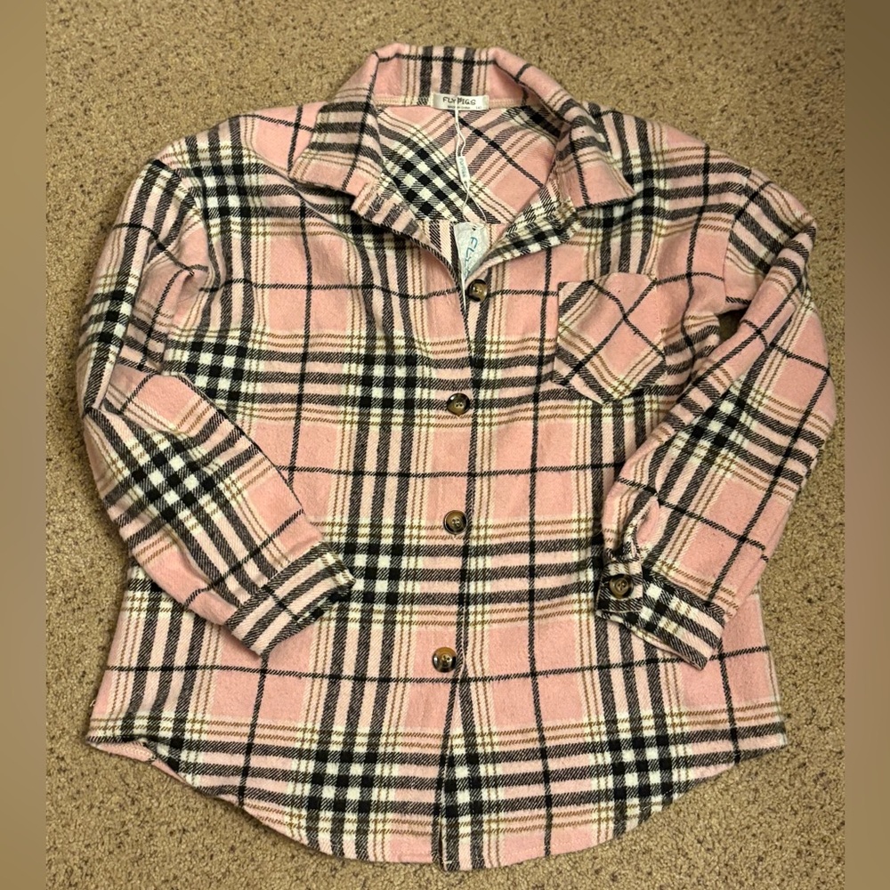 Pink Plaid Button-Up Cozy Flannel